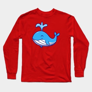 Cute Blue Whale Long Sleeve T-Shirt